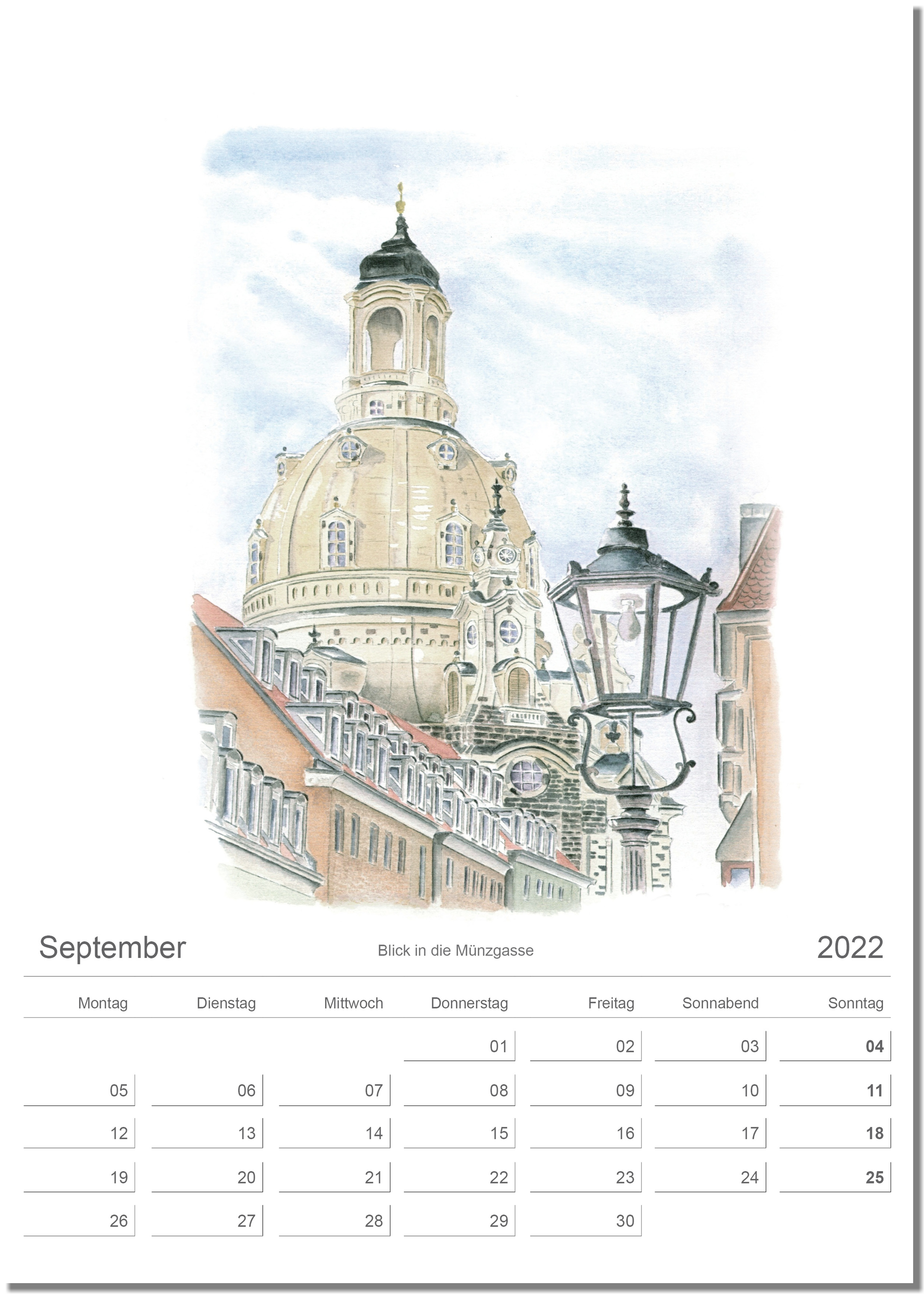 Kalender Dresden September 2022